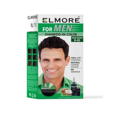 Elmore Dark Brown Mens Shampoo Hair Color