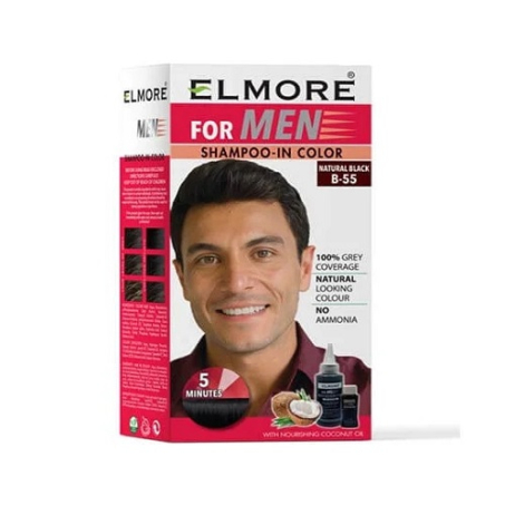 Elmore Natural Black Mens Shampoo Hair Color